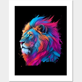 Colorful Lion Art Posters and Art